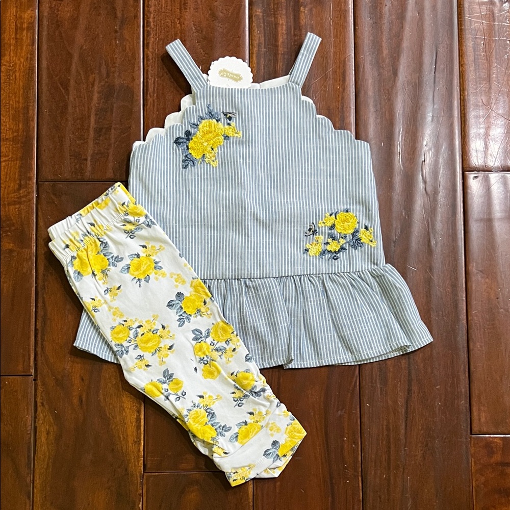 Mud Pie Blue and White Baby Outfit